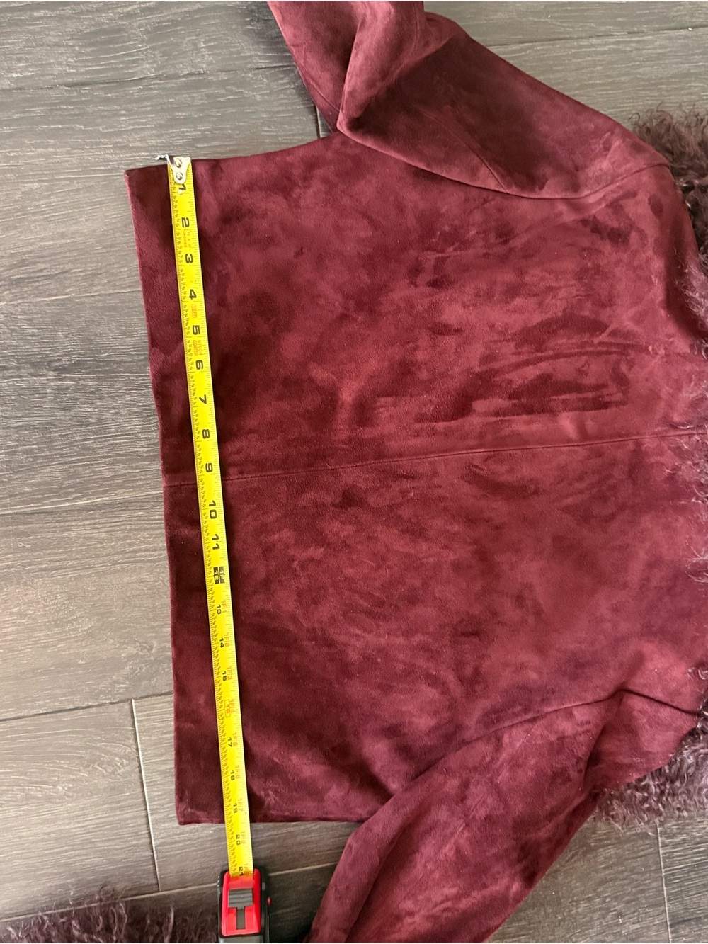 Mongolian Fur Cropped Suede Jacket - Picture 4 of 5